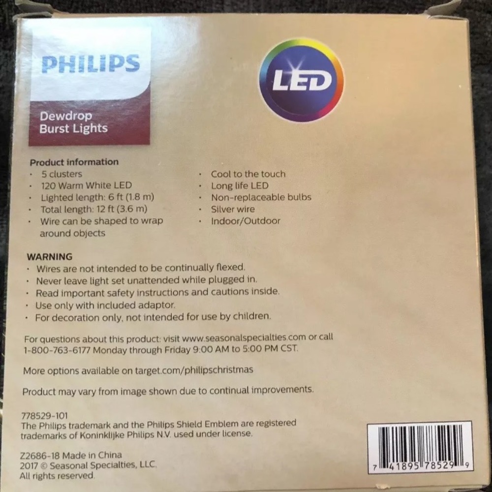 2 Philips 120ct DEWDROP 5-CLUSTER BURST LIGHTS - Picture 5 of 5